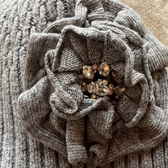 La-El All Gray Wool & Angora Detachable Pom Pom Beanie Hat (Gray POM) main image 6